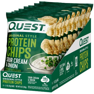 QUEST PROTEIN CHIPS SOUR CREAM & ONION 8CT