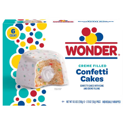 WONDER CONFETTI CUPCAKES 6CT
