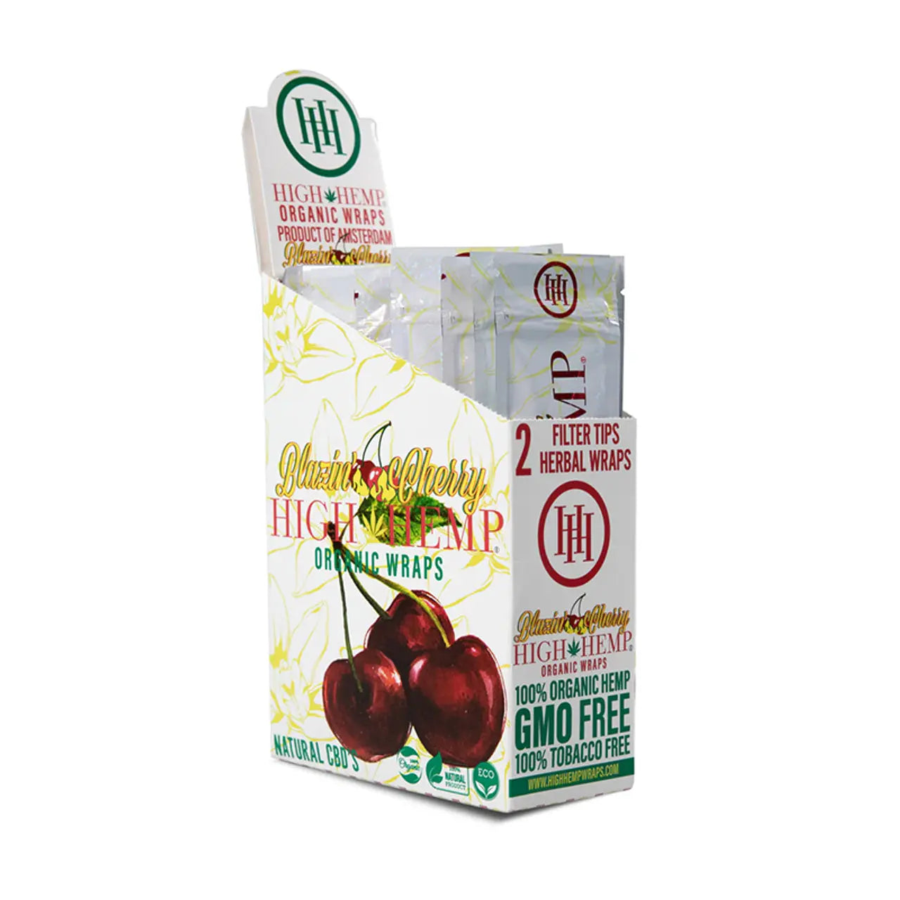 HIGH HEMP WRAPS CHERRY TOBACCO FREE 25/2PKS