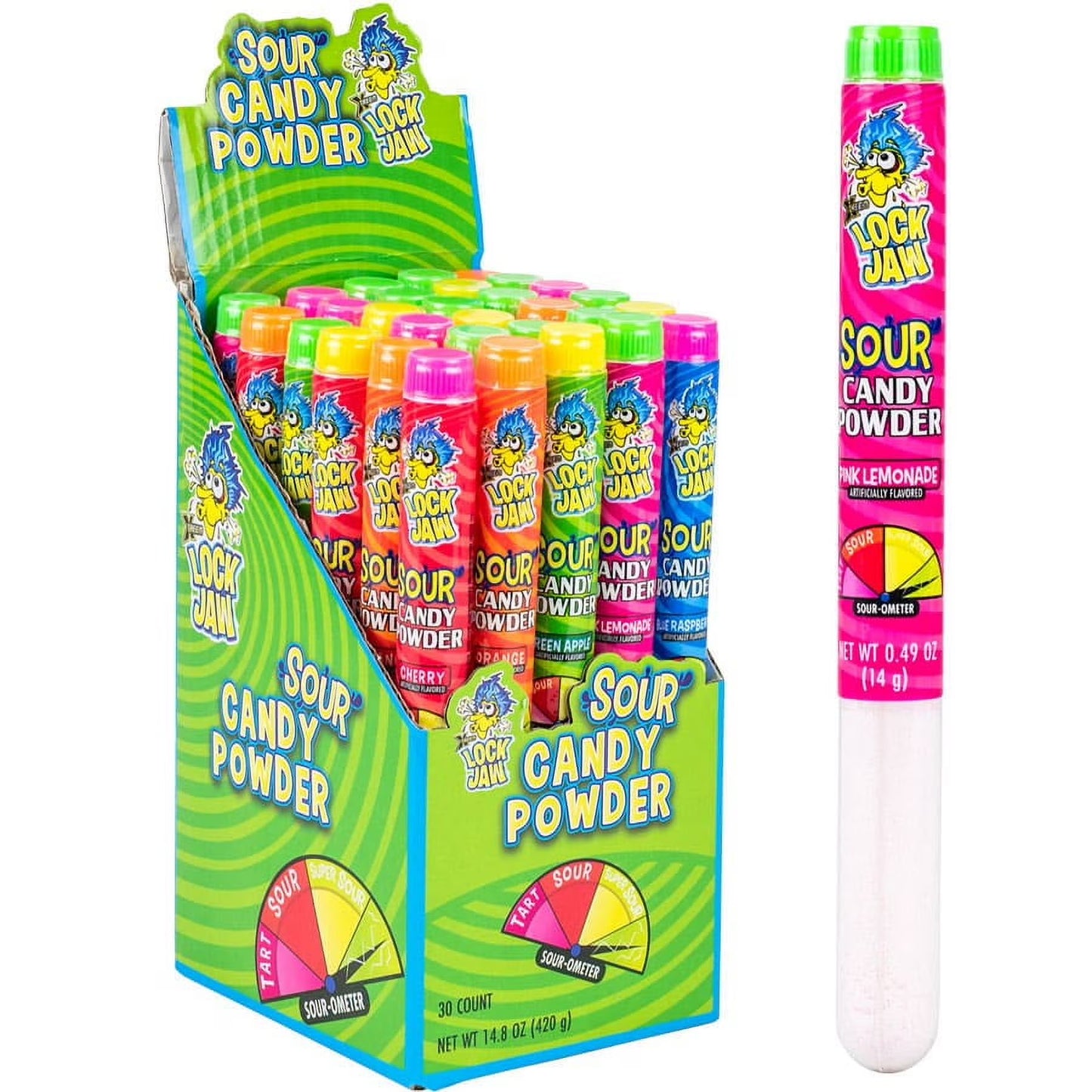 LOCK JAW SOUR CANDY POWDER TUBES 30CT