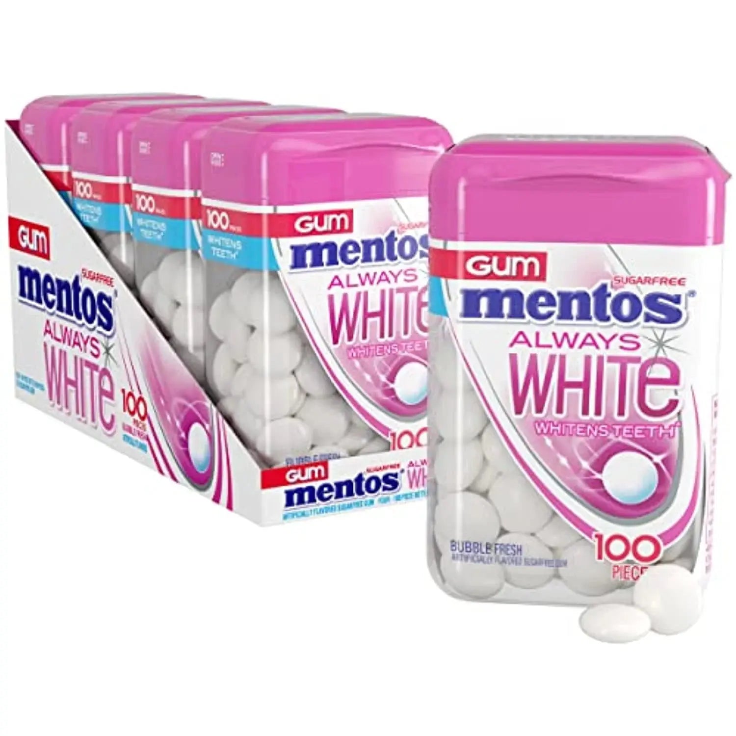 MENTOS ALWAYS WHITE BUBBLE FRESH 4 CT