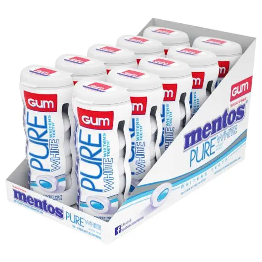 MENTOS GUM PURE WHITE SWEET MINT 10 CT