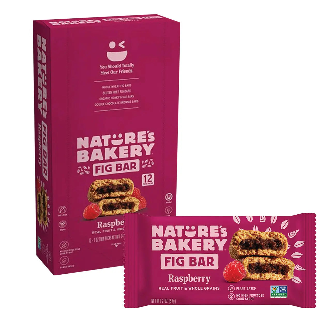 NATURES BAKERY FIG BAR RASPBERRY 12CT