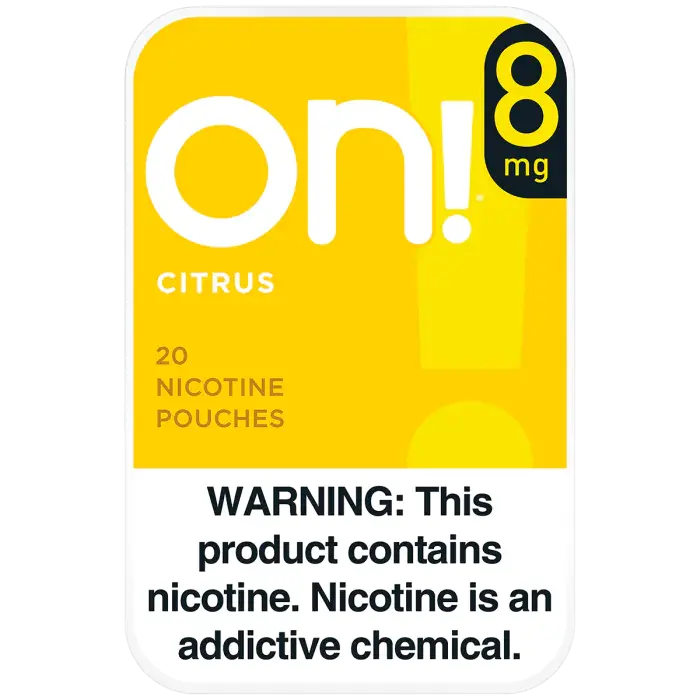 ON! CITRUS 8MG NICOTINE POUCHES 5CT