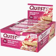 QUEST BAR WHITE CHOC RASP 12 CT