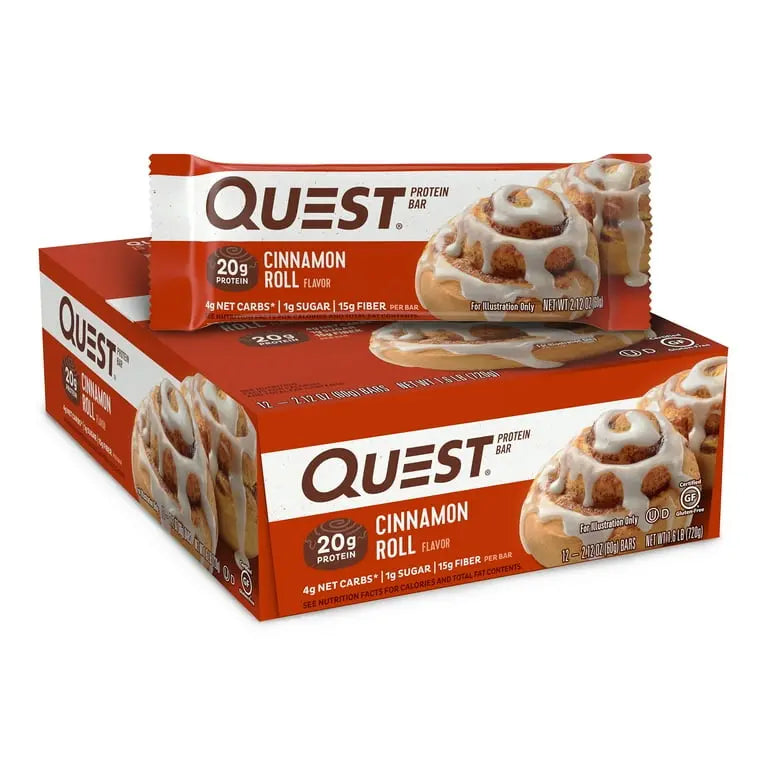 QUEST BAR CINNAMON ROLL 12CT