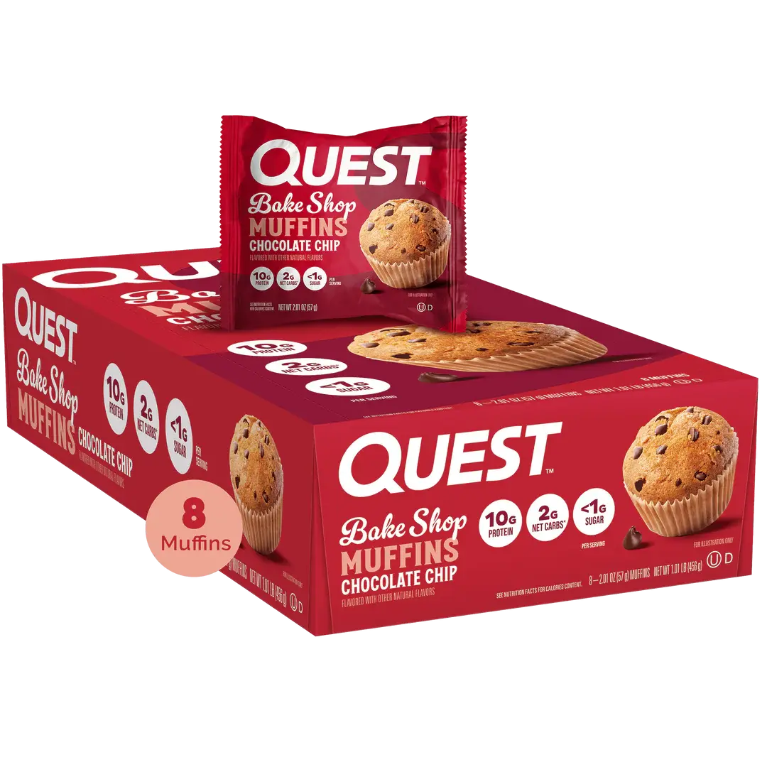 QUEST CHOC CHIP MUFFINS 8 CT