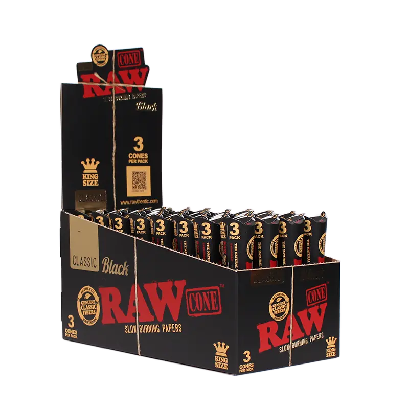 RAW CONE BLACK KS 32-3PK