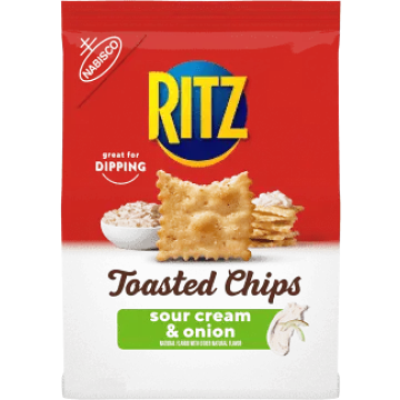 RITZ BAG TOASTED CHIPS SOURCREAM/ONION 2.5OZ 6CT - Chase Cash & Carry