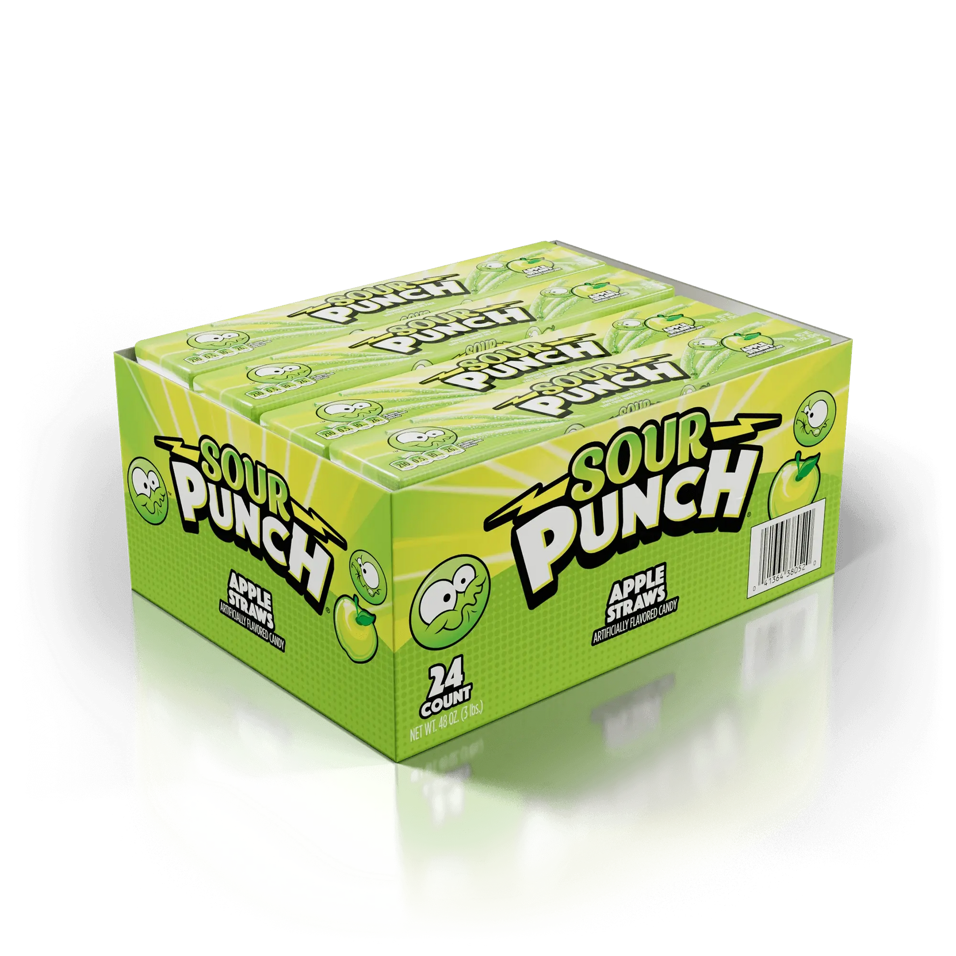 SOUR PUNCH STRAWS APPLE 24CT