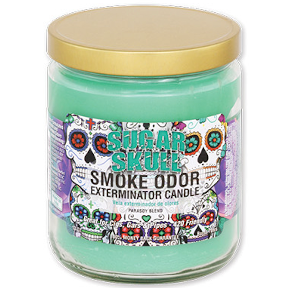 SMOKE ODOR JAR CANDLE Sugar Skull 1CT