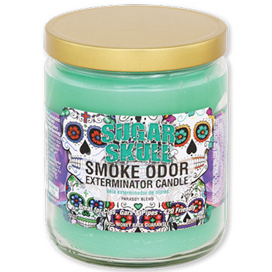 SMOKE ODOR JAR CANDLE Sugar Skull 1CT
