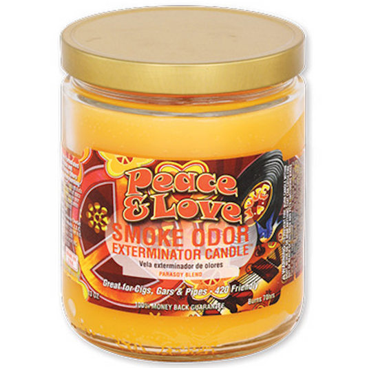 SMOKE ODOR JAR CANDLE Peace & Love 1CT