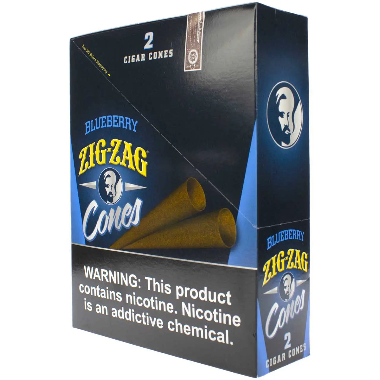 ZIG ZAG CIGAR CONES BLUEBERRY15/2 CT