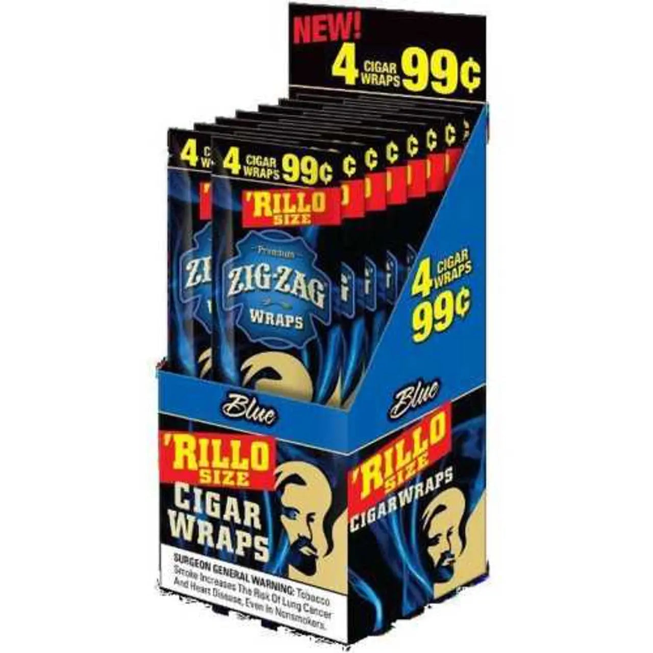 ZIG ZAG RILLOS 4PK (BLUE) 15CT
