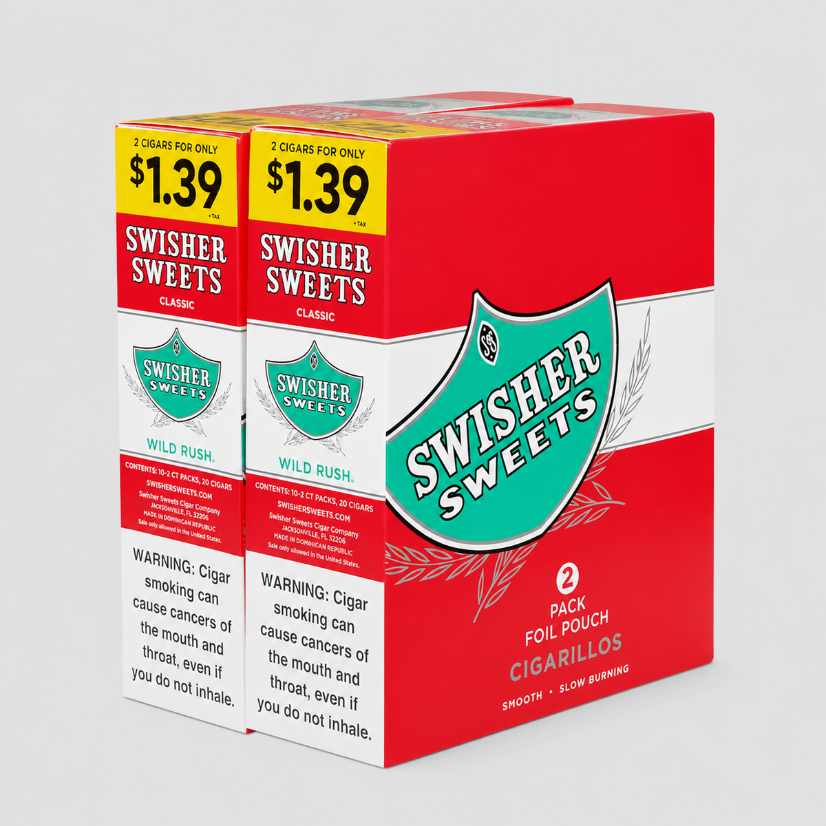 SWISHER 2/$1.39 WILD RUSH 30/2PK
