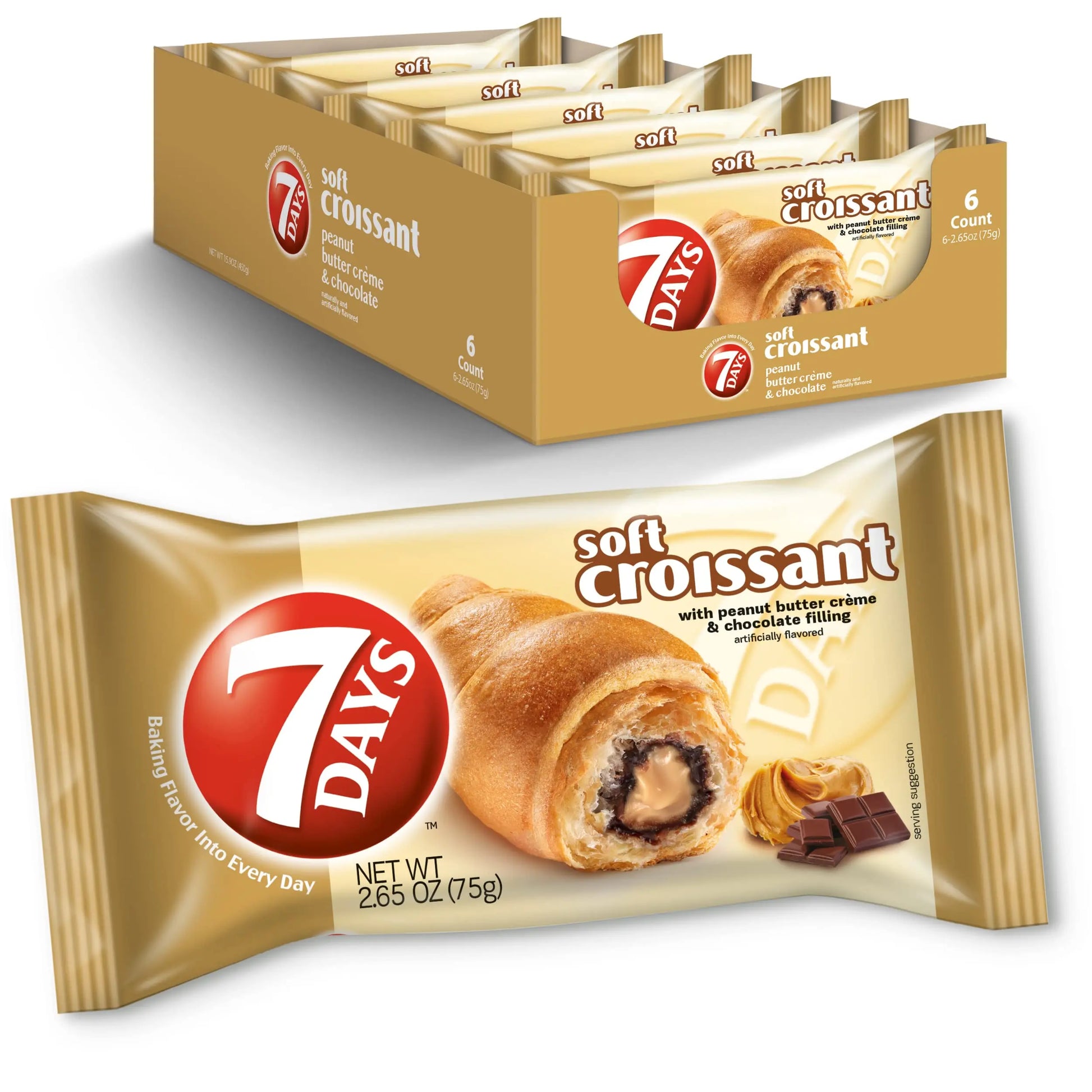7 DAYS CROISSANTS PNT BTR/CHOCOLATE 6 CT - Chase Cash & Carry