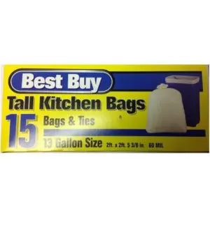 BEST BUY TRASH BAGS 12/13 GALLON