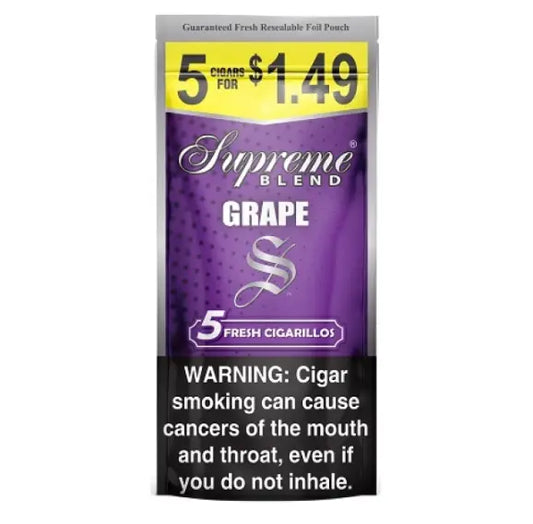 SUPREME CIGARILLO 5/$1.49 GRAPE 15/5 PK
