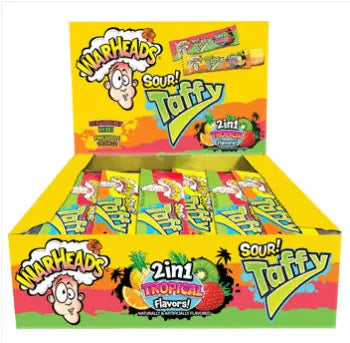 WARHEADS TAFFY BAR TROPICAL 24CT