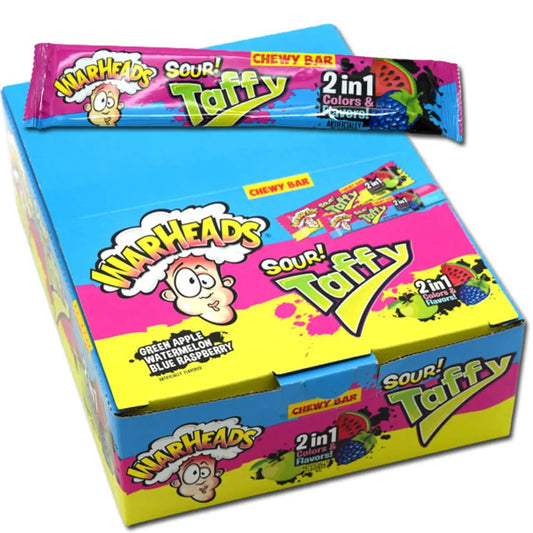 WARHEADS TAFFY BAR SOUR 24CT
