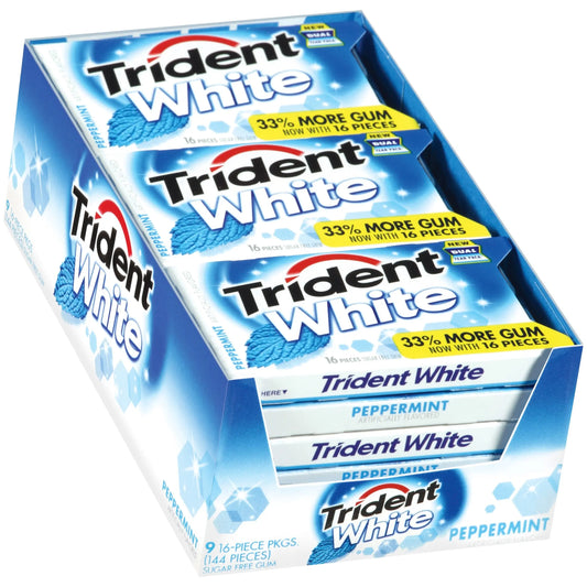 TRIDENT WHITE PEPPERMINT 9 CT