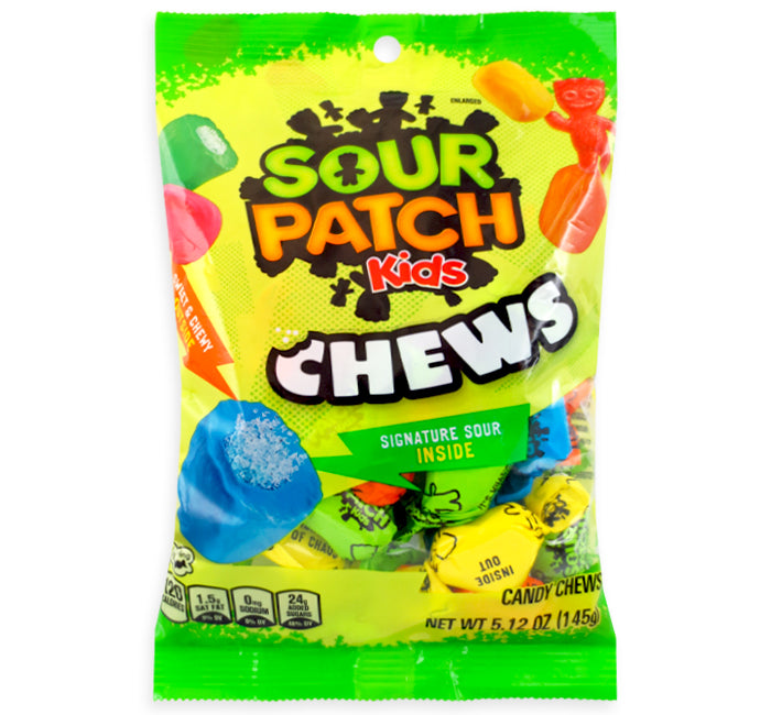 PEG SOUR PATCH KIDS CHEWS ASST SOFT CANDY 6/2OZ