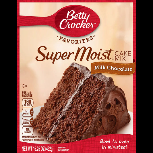 BETTY CROCKER CAKE MIX MILK CHOC 6/13.25OZ
