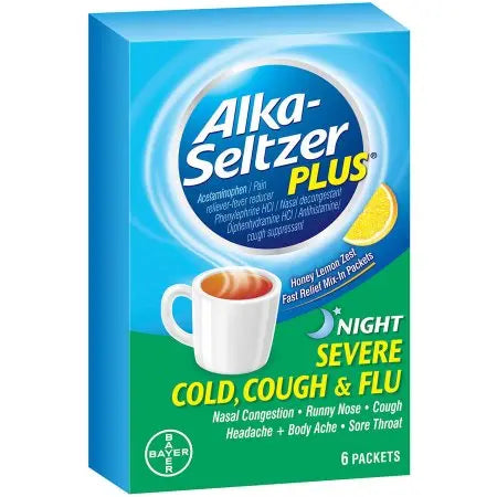 ALKA SELTZER PLUS NT SEVERE COLD/FLU 6PK (GREEN)