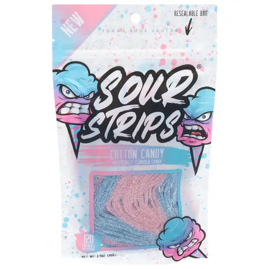 SOUR STRIPS COTTON CANDY 12CT  