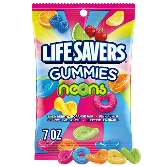 PEG LIFESAVER GUMMIES NEONS 6/7OZ