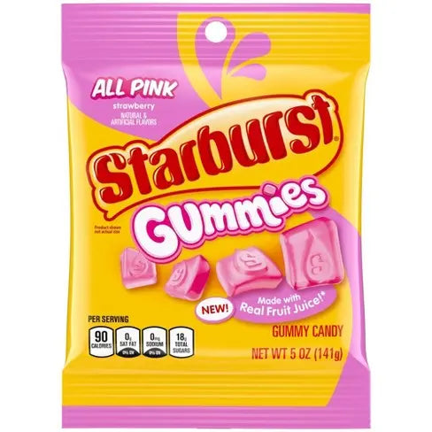 PEG STARBURST GUMMIES ALL PINK 6/5.0 OZ