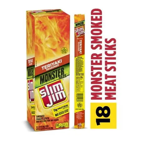 SLIM JIM MONSTER TERIYAKI 18CT