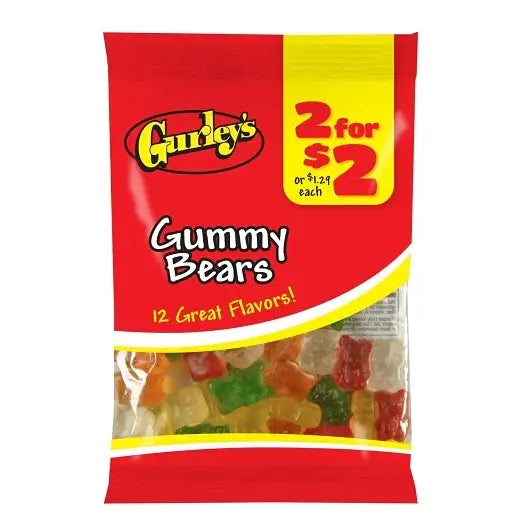 GURLEY'S 2/$2 -12CT Gummy Bears