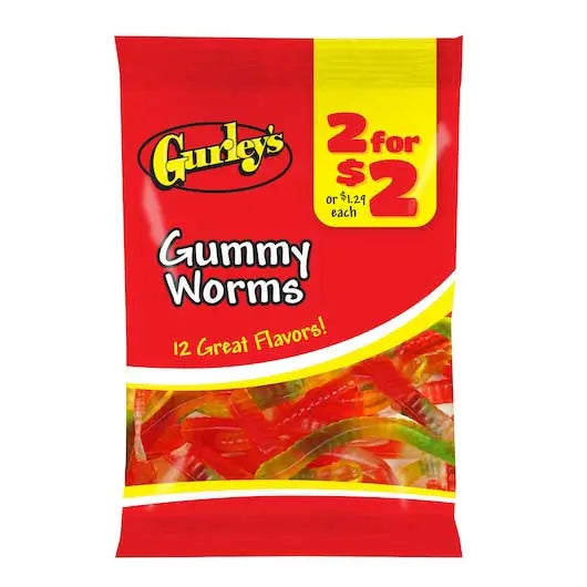 GURLEY'S 2/$2 -12CT Gummy Worms