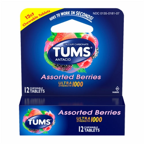 TUMS ULTRA STRENGTH 1000 ASST BERRIES 12 CT