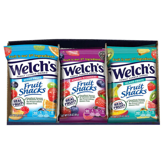 WELCHS VARIETY FRUIT SNACKS 16/2.25OZ