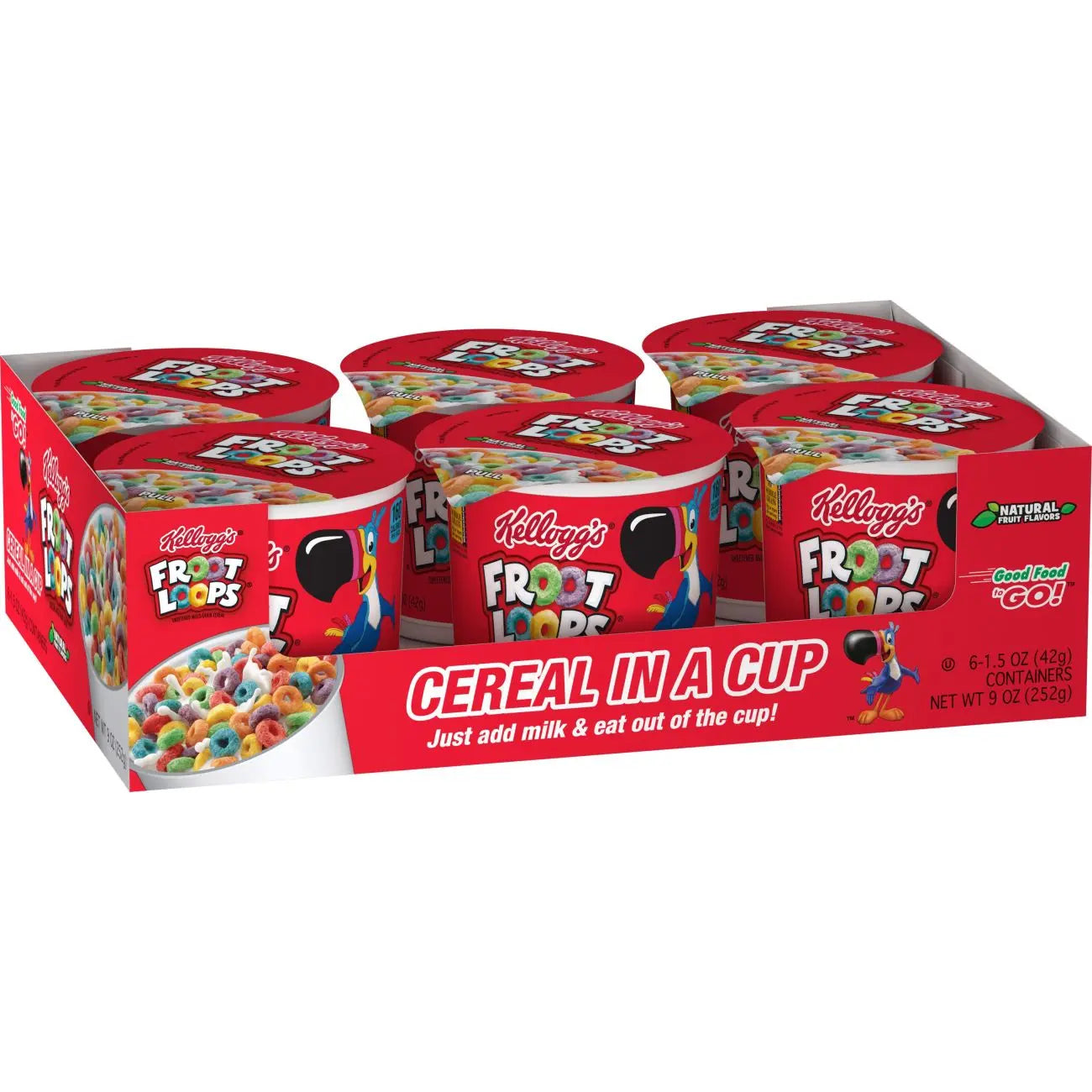 KELLOGG'S CUPS FROOT LOOPS 6/1.5 OZ