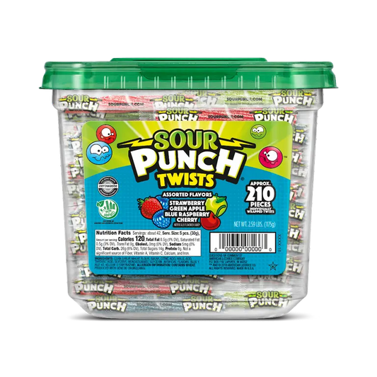 SOUR PUNCH JAR TWISTS 210CT