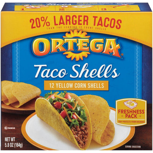 ORTEGA TACO SHELLS YELLOW CORN 4.9OZ/6CT