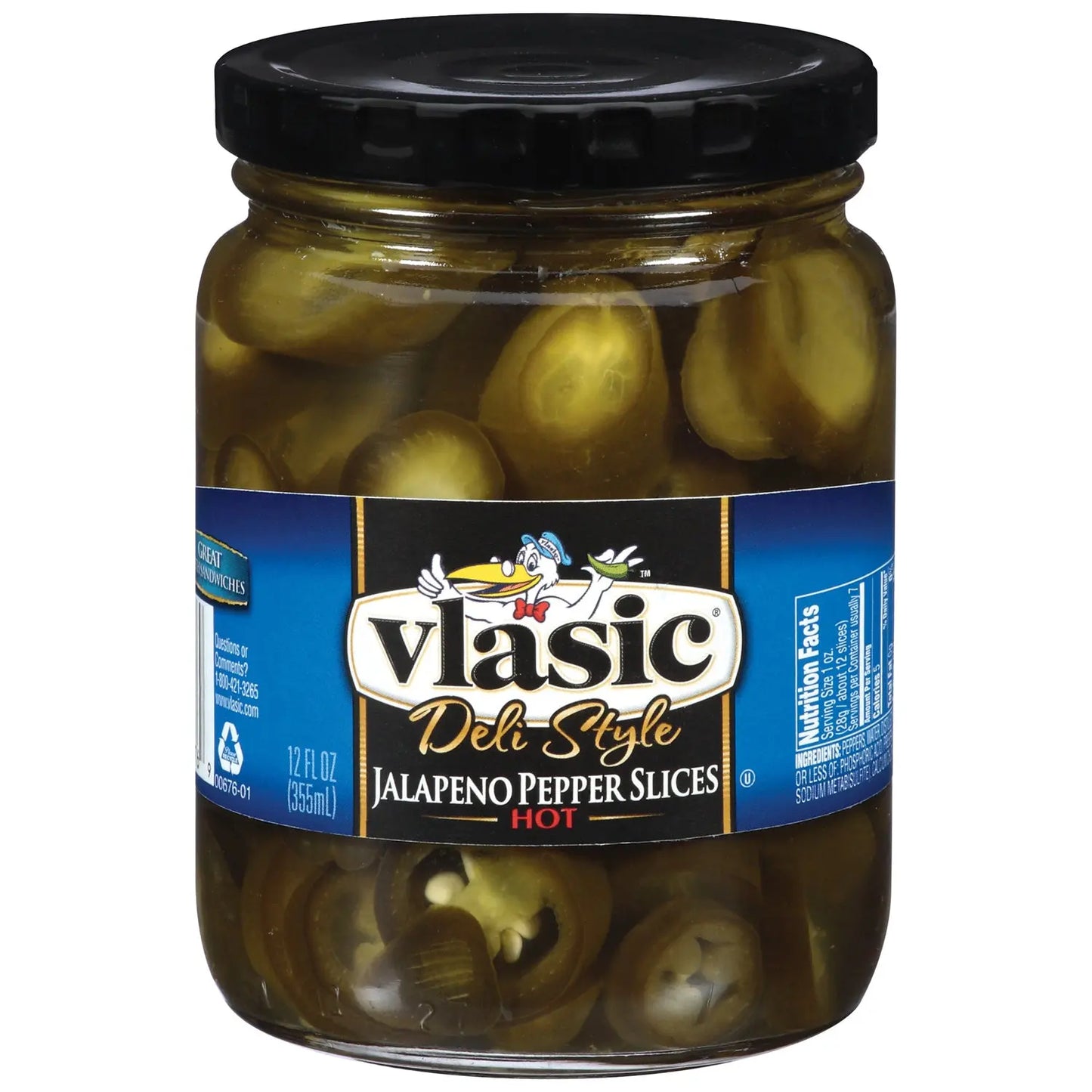 VLASIC JALAPENO SLICES HOT 6/12 OZ