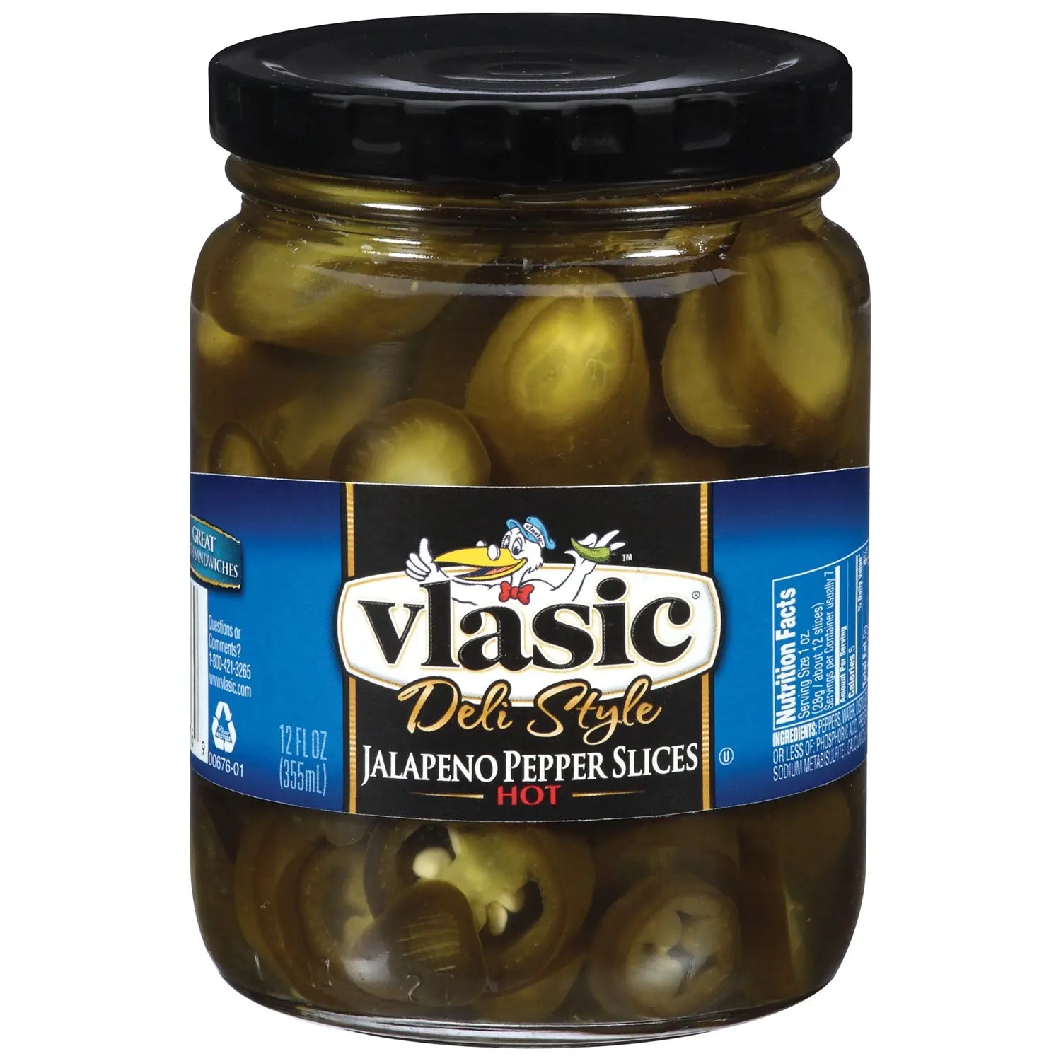 VLASIC JALAPENO SLICES HOT 6/12 OZ