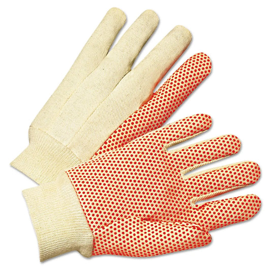 GLOVES DOTTED CANVAS W/ORANGE 12CT