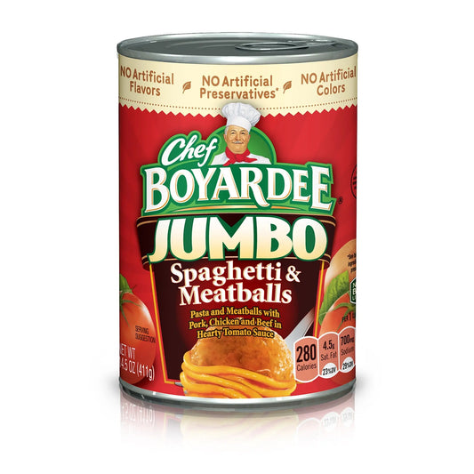 CHEF B SPAG W/JUMBO MEAT BALLS 6/15 OZ