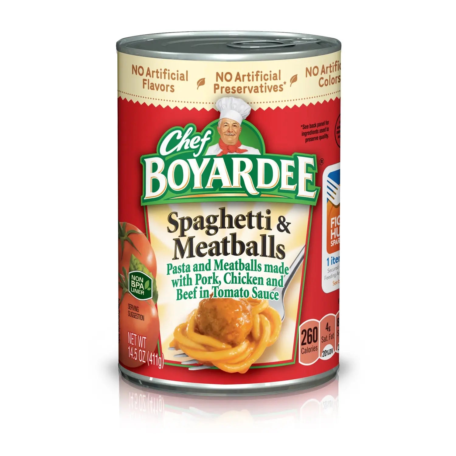 CHEF B SPAG W/MEATBALL 6/15 OZ