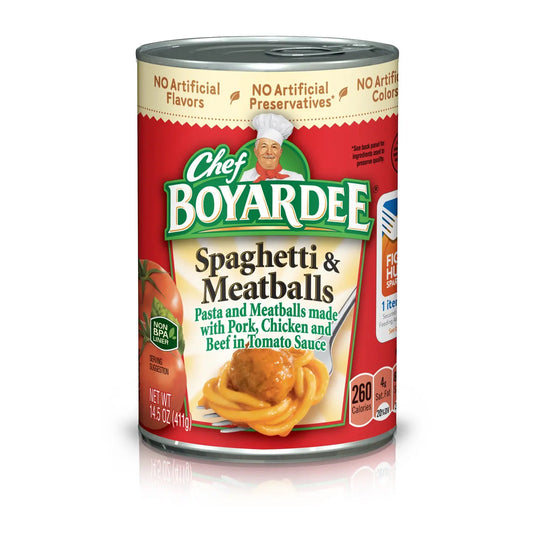 CHEF B SPAG W/MEATBALL 6/15 OZ