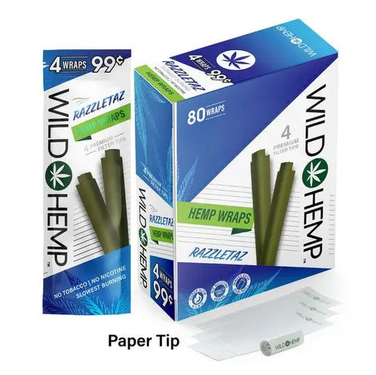 WILD HEMP WRAPS 4 FOR 99 RAZZLETAZ 80CT