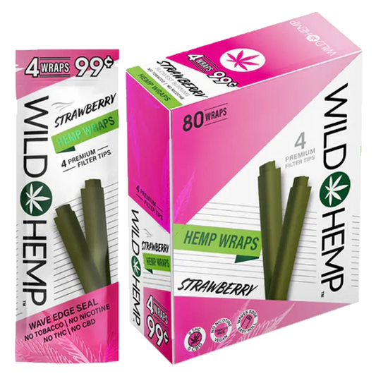 WILD HEMP WRAPS 4 FOR 99 STRAWBERRY 80CT
