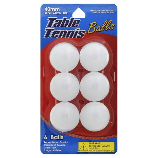 BLISTER TABLE TENNIS BALLS 6/6CT