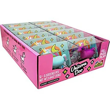 UNICORN DOO MINI CANDY DISPENSER 12CT